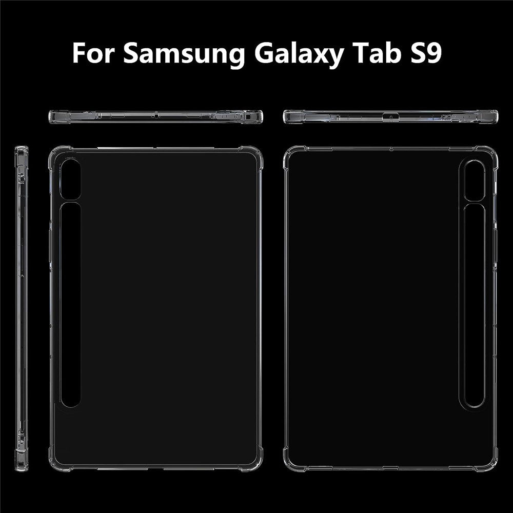 Til Samsung Galaxy Tab S9 Tabletcover med forstærkede hjørner, stødsikkert, transparent TPU-cover
