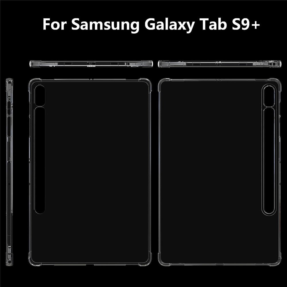For Samsung Galaxy Tab S9+ TPU Tablet Case Reinforced Corners Shockproof Transparent Tablet Cover