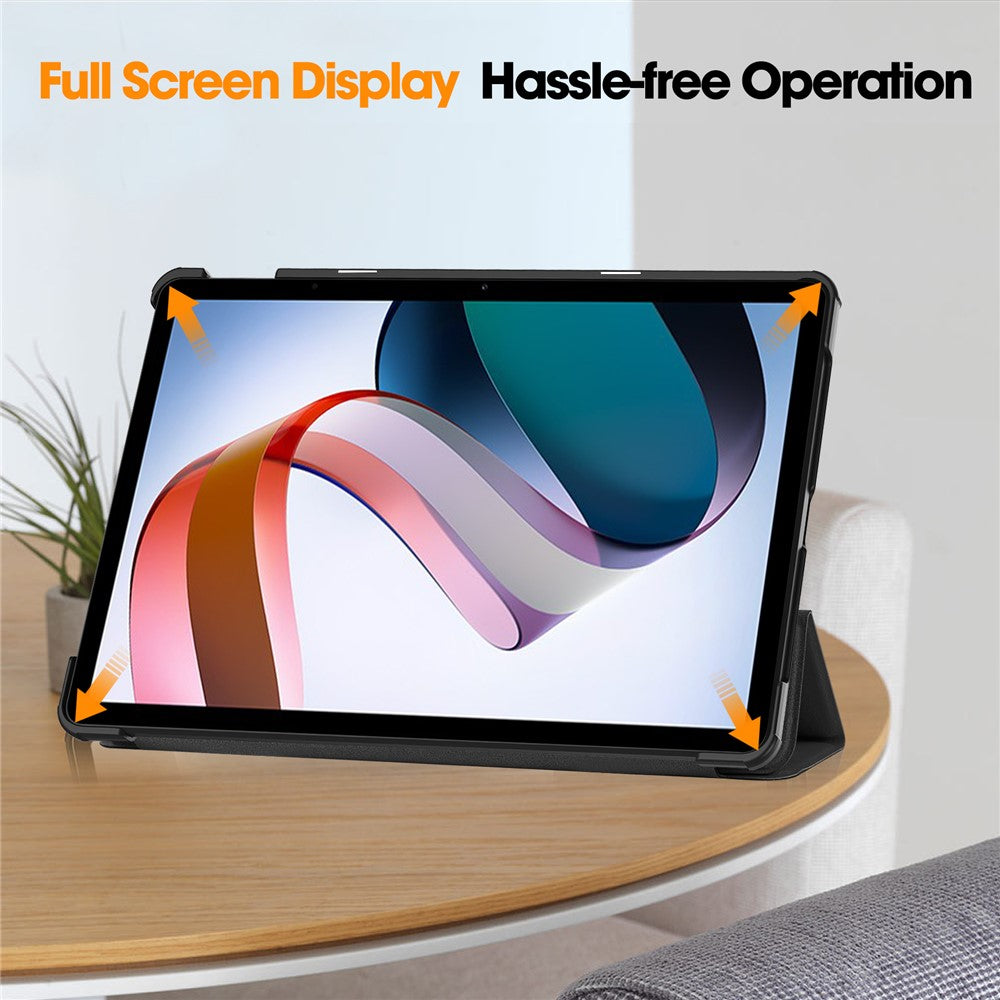For Xiaomi Redmi Pad SE Tri-Fold Stand Tablet Case Anti-Drop PU Leather Tablet Cover