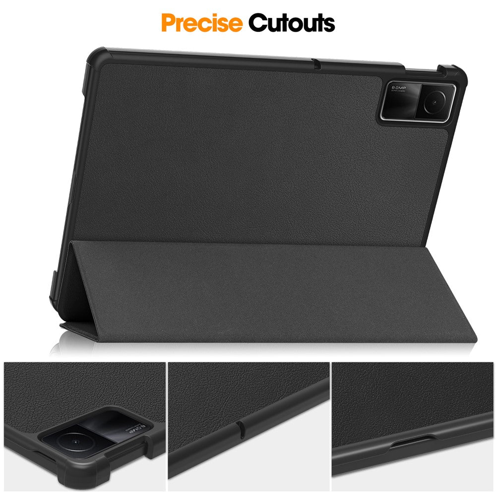 For Xiaomi Redmi Pad SE Tri-Fold Stand Tablet Case Anti-Drop PU Leather Tablet Cover