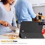 For Xiaomi Redmi Pad SE Tri-Fold Stand Tablet Case Anti-Drop PU Leather Tablet Cover