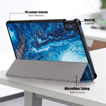 Trippelvikbart stativfodral för Lenovo Tab M10 5G TB-360ZU, surfplattefodral i PU-läder med mönstertryck och automatisk viloläge/väckning