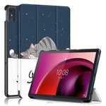 Trippelvikbart stativfodral för Lenovo Tab M10 5G TB-360ZU, surfplattefodral i PU-läder med mönstertryck och automatisk viloläge/väckning