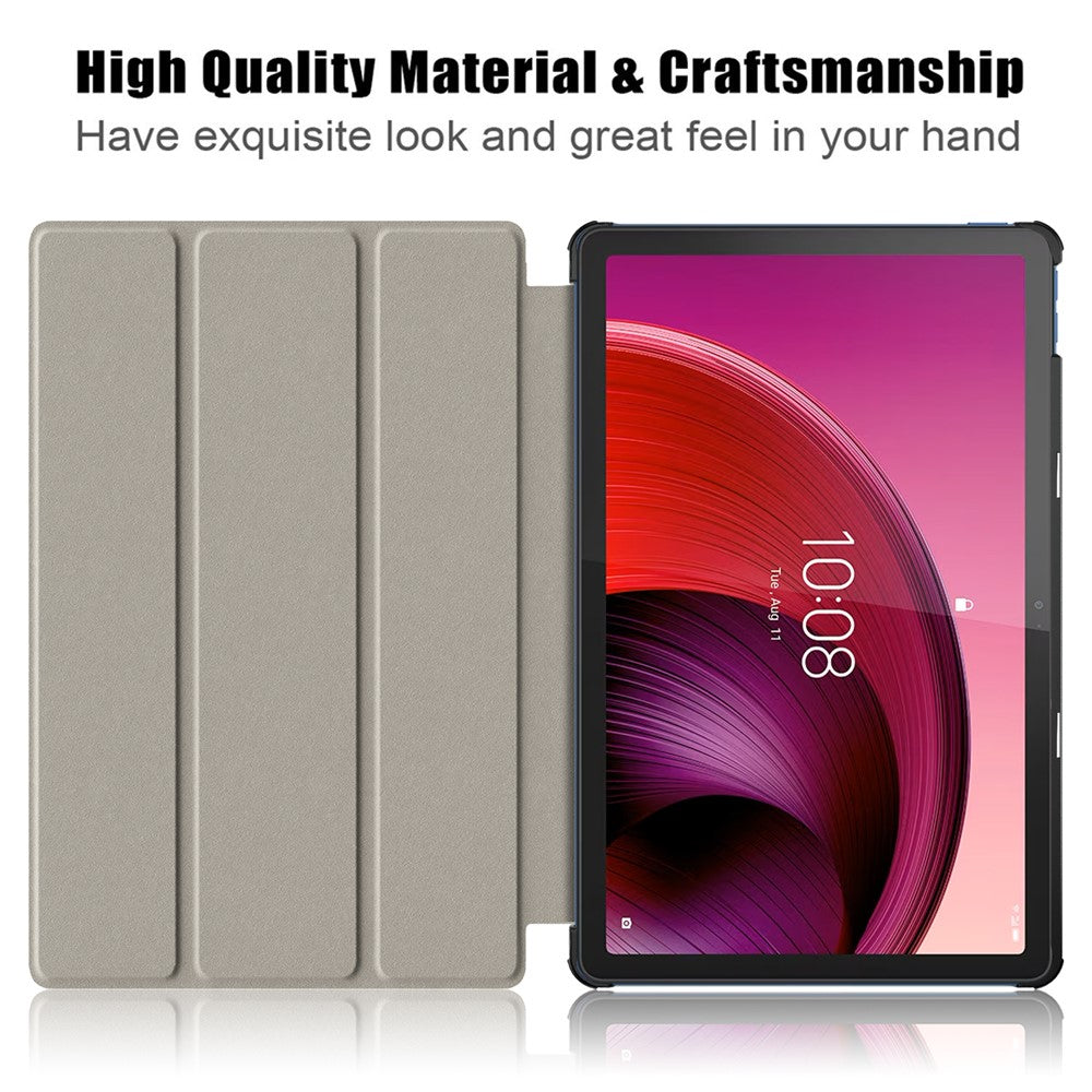For Lenovo Tab M10 5G TB-360ZU Trifold Stand Smart Case PU Leather Full Body Protective Tablet Cover