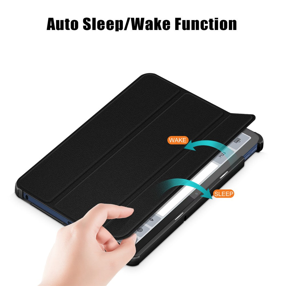 For Lenovo Tab M10 5G TB-360ZU Trifold Stand Smart Case PU Leather Full Body Protective Tablet Cover