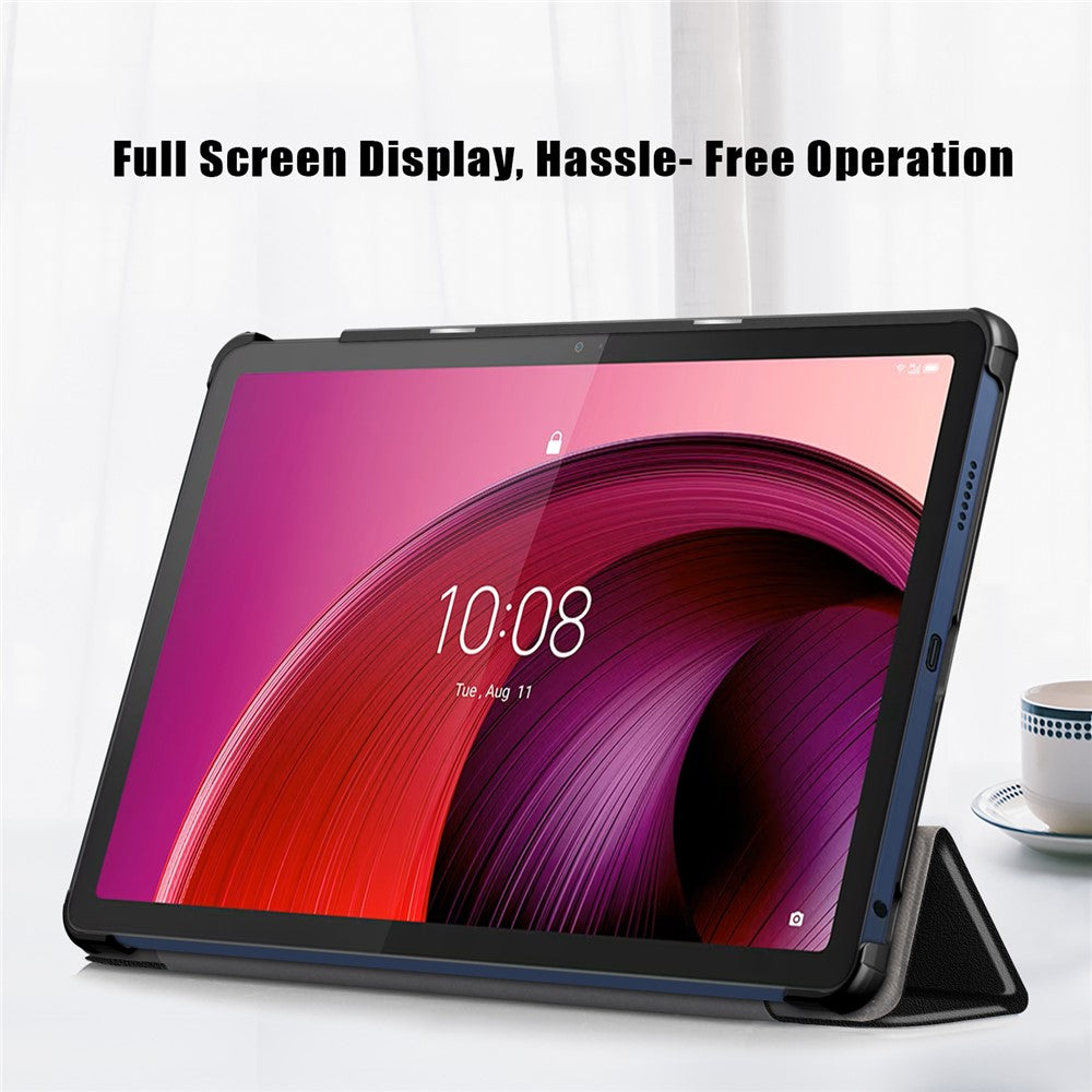 For Lenovo Tab M10 5G TB-360ZU Trifold Stand Smart Case PU Leather Full Body Protective Tablet Cover