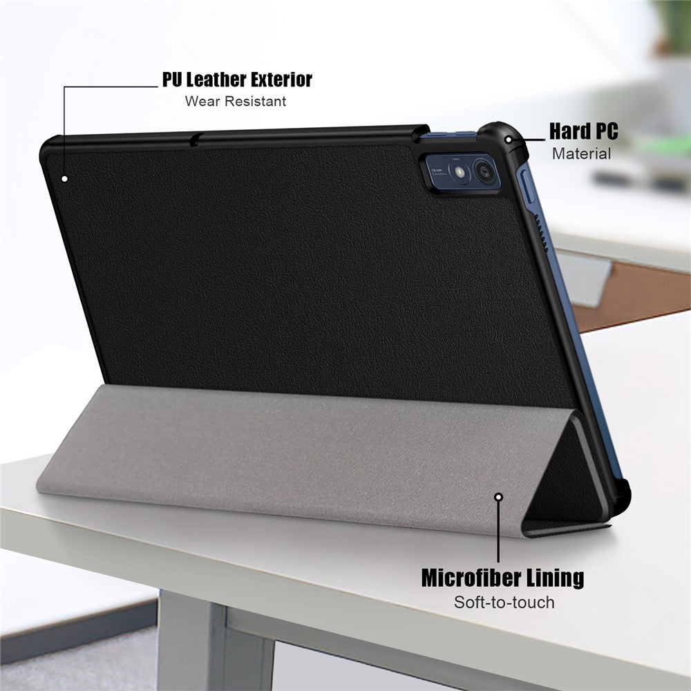 For Lenovo Tab M10 5G TB-360ZU Trifold Stand Smart Case PU Leather Full Body Protective Tablet Cover