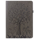 For Samsung Galaxy Tab S10 FE / S9 FE / S9 Tree Deer Imprinted Stand Cover PU Leather Card Holder Tablet Case
