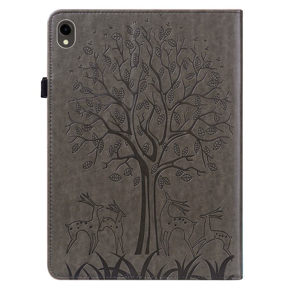 For Samsung Galaxy Tab S10 FE / S9 FE / S9 Tree Deer Imprinted Stand Cover PU Leather Card Holder Tablet Case
