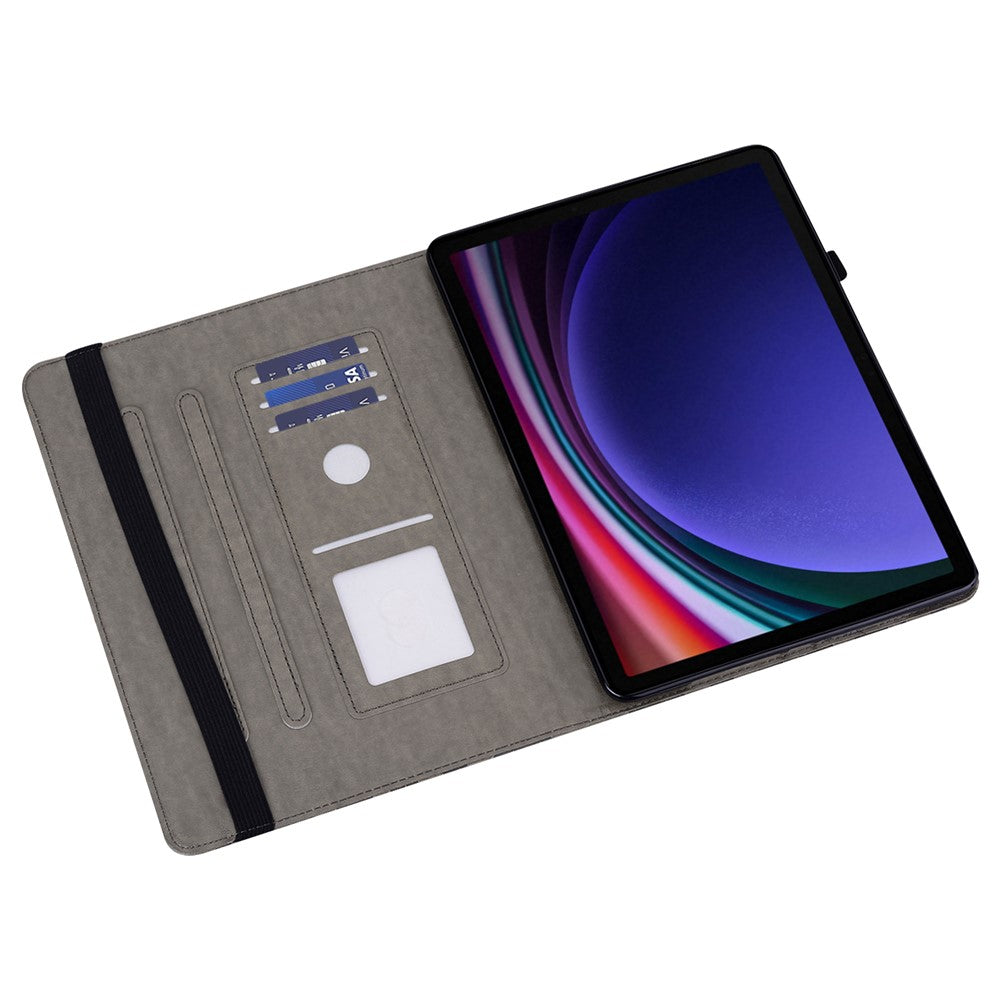 For Samsung Galaxy Tab S10 FE / S9 FE / S9 Tree Deer Imprinted Stand Cover PU Leather Card Holder Tablet Case