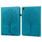 For Samsung Galaxy Tab S10 FE / S9 FE / S9 Tree Deer Imprinted Stand Cover PU Leather Card Holder Tablet Case