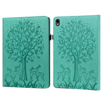 For Samsung Galaxy Tab S10 FE / S9 FE / S9 Tree Deer Imprinted Stand Cover PU Leather Card Holder Tablet Case