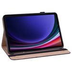 For Samsung Galaxy Tab S10 FE / S9 FE / S9 PU Stand Cover Line Imprinted Protective Tablet Cover with Card Slots
