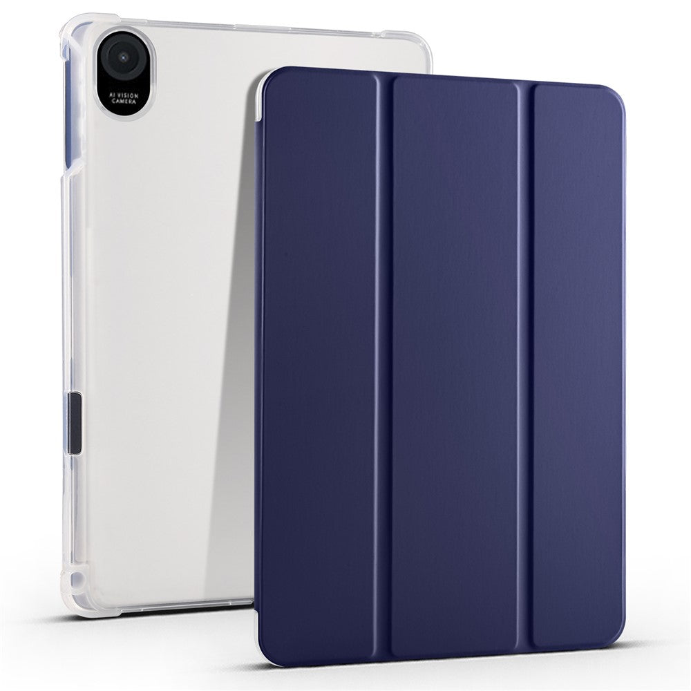 Til Honor Pad 8 Trefoldigt Standert Cover til Tablet med Blyantsholder i PU-læder Gennemsigtigt TPU Bagcover, Automatisk Vække / Dvale