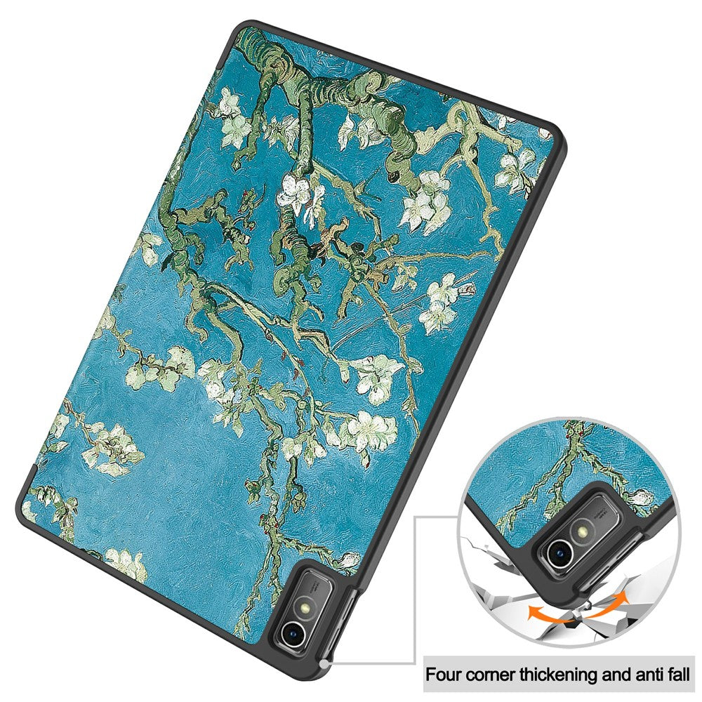 For Lenovo Tab M10 5G PU Leather Trifold Stand Cover Pattern Printing Auto Wake / Sleep Tablet Case