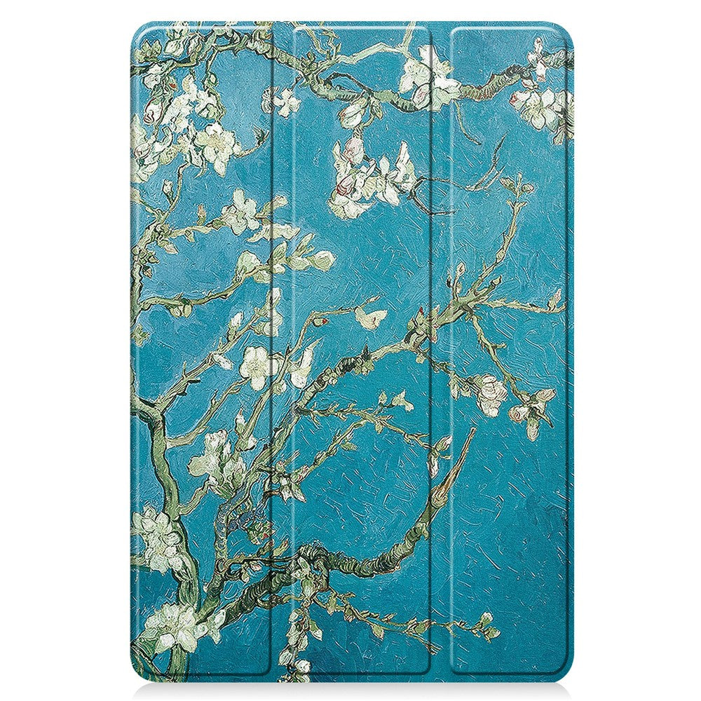 For Lenovo Tab M10 5G PU Leather Trifold Stand Cover Pattern Printing Auto Wake / Sleep Tablet Case
