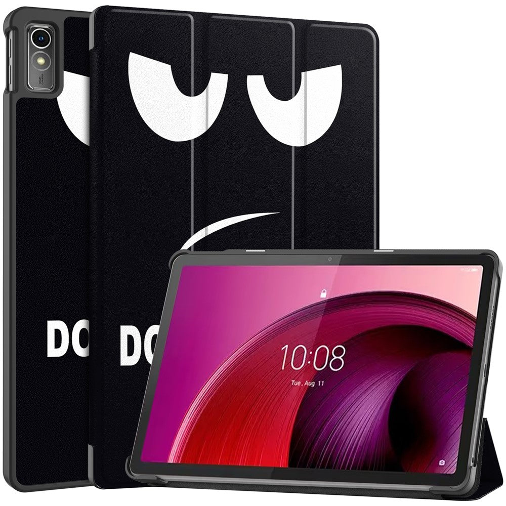 For Lenovo Tab M10 5G PU Leather Trifold Stand Cover Pattern Printing Auto Wake / Sleep Tablet Case