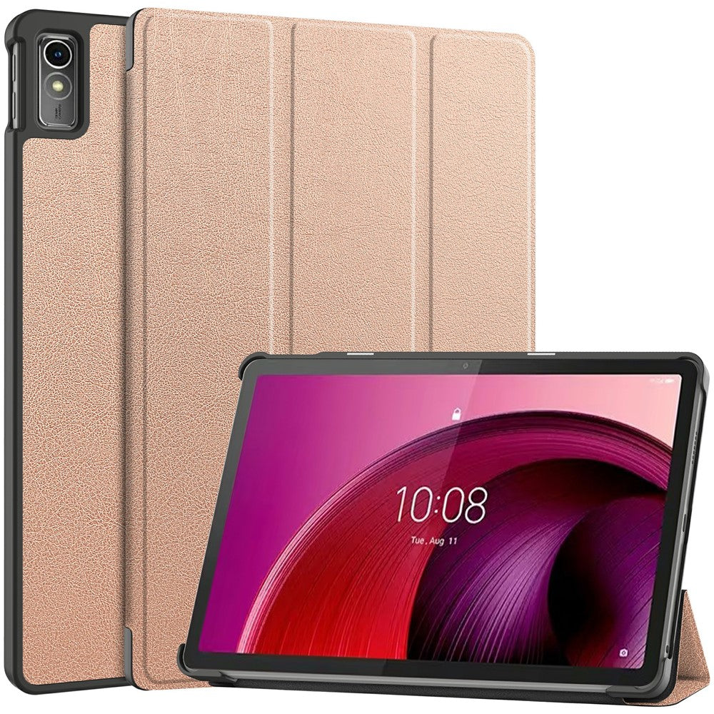 For Lenovo Tab M10 5G Tri-fold Stand Smart Cover PU Leather Auto Wake / Sleep Tablet Case