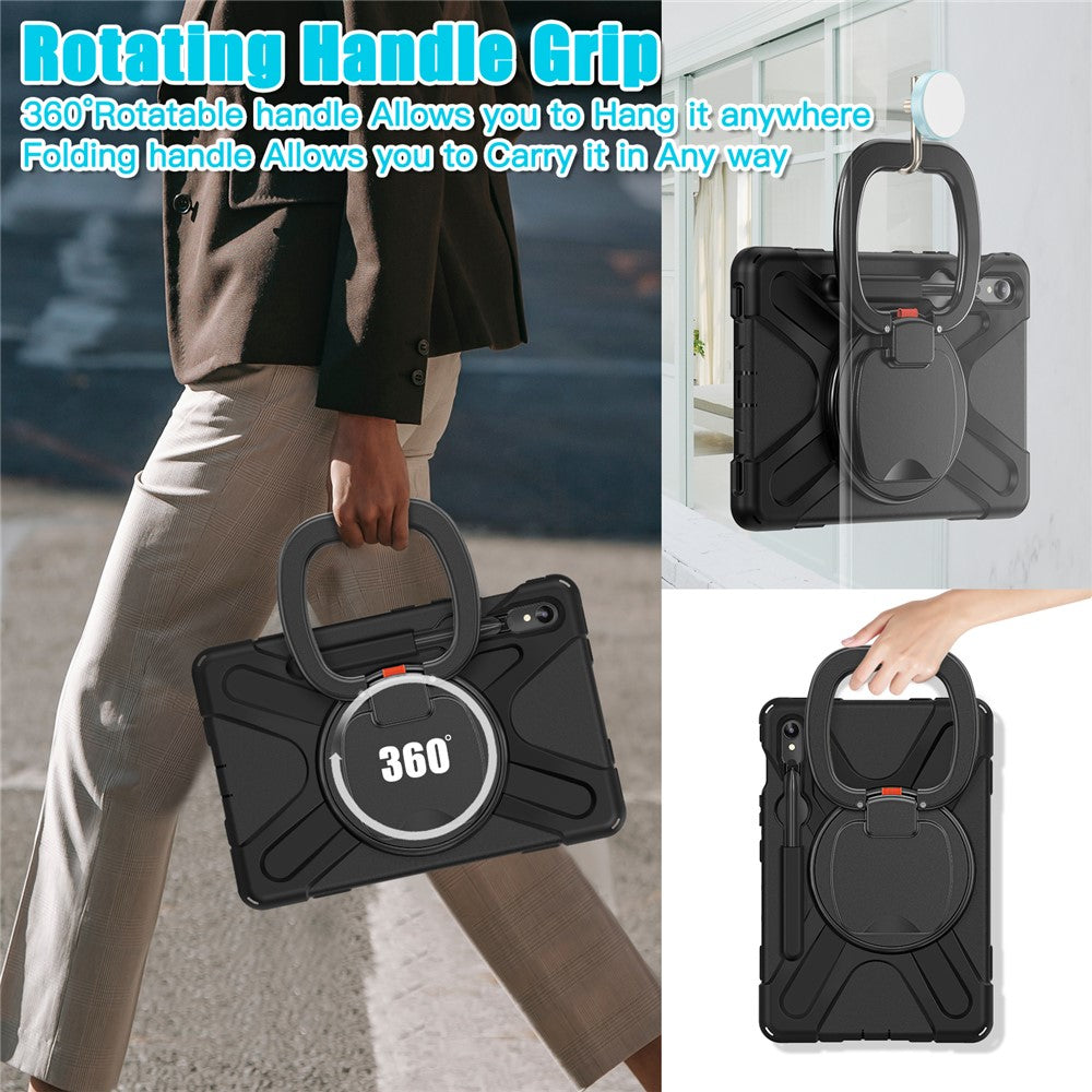 For Samsung Galaxy Tab S10 Lite / S10 FE / S9 FE / S9 / S8 / S7 PC+Silicone Case Rotating Kickstand Tablet Cover