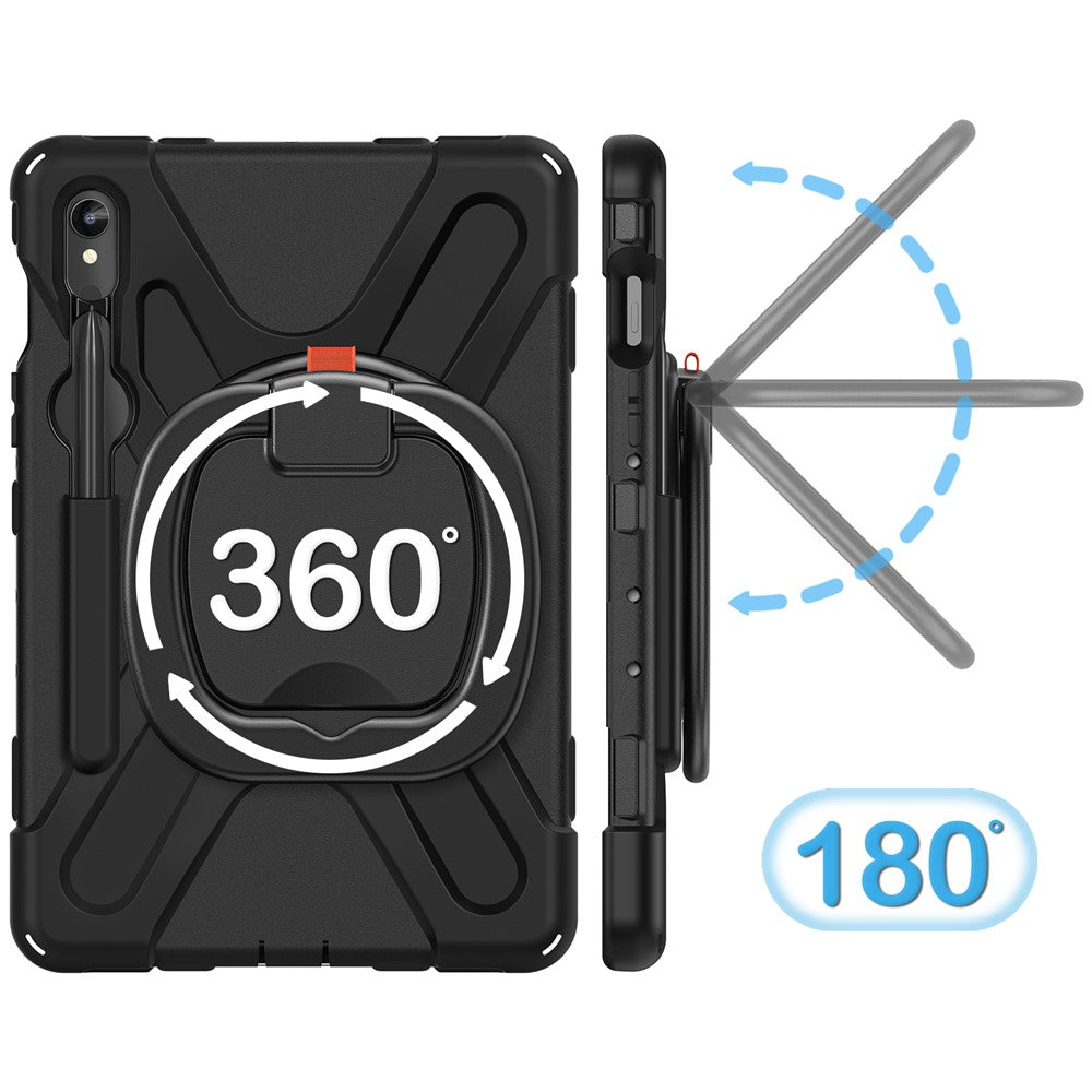 For Samsung Galaxy Tab S10 Lite / S10 FE / S9 FE / S9 / S8 / S7 PC+Silicone Case Rotating Kickstand Tablet Cover