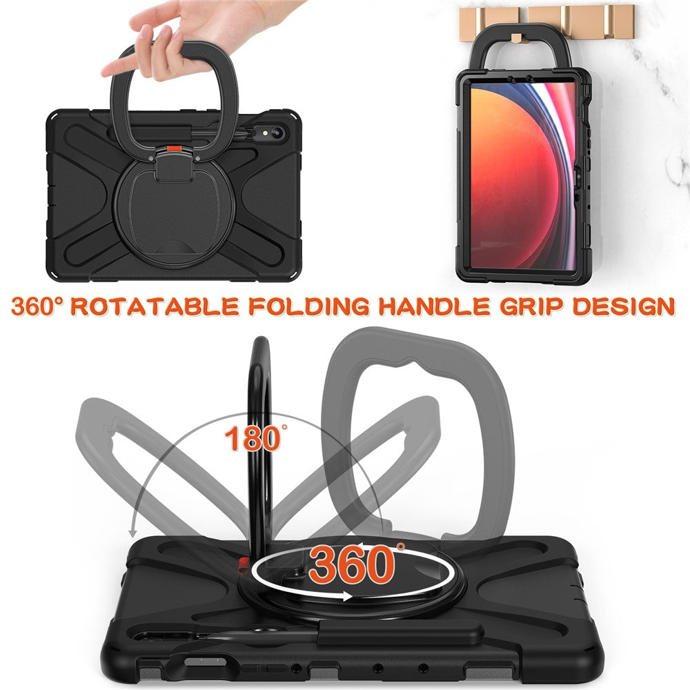 For Samsung Galaxy Tab S10 Lite / S10 FE / S9 FE / S9 / S8 / S7 PC+Silicone Case Rotating Kickstand Tablet Cover