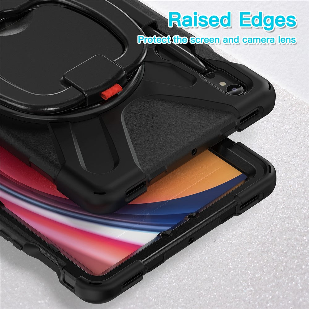 For Samsung Galaxy Tab S10 Lite / S10 FE / S9 FE / S9 / S8 / S7 PC+Silicone Case Rotating Kickstand Tablet Cover