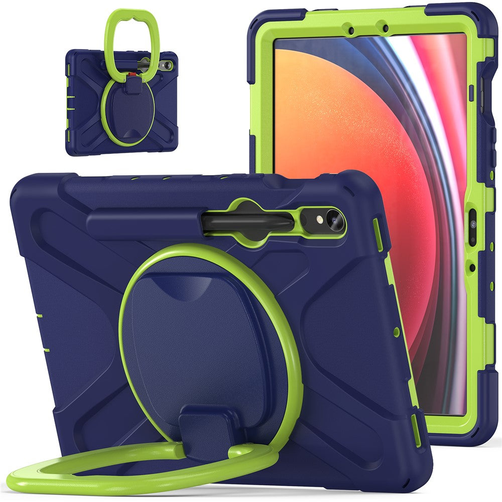 For Samsung Galaxy Tab S10 Lite / S10 FE / S9 FE / S9 / S8 / S7 PC+Silicone Case Rotating Kickstand Tablet Cover
