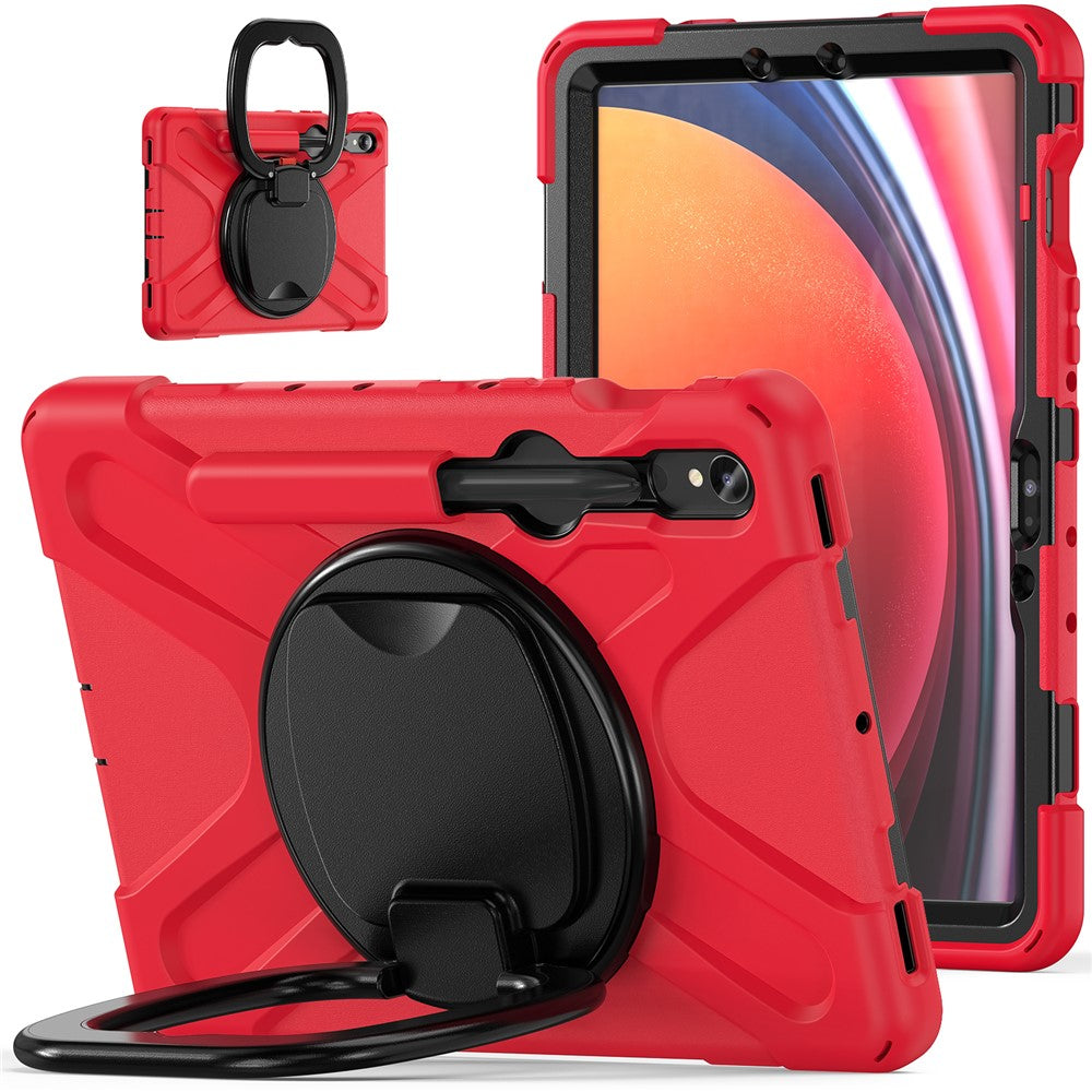 For Samsung Galaxy Tab S10 Lite / S10 FE / S9 FE / S9 / S8 / S7 PC+Silicone Case Rotating Kickstand Tablet Cover