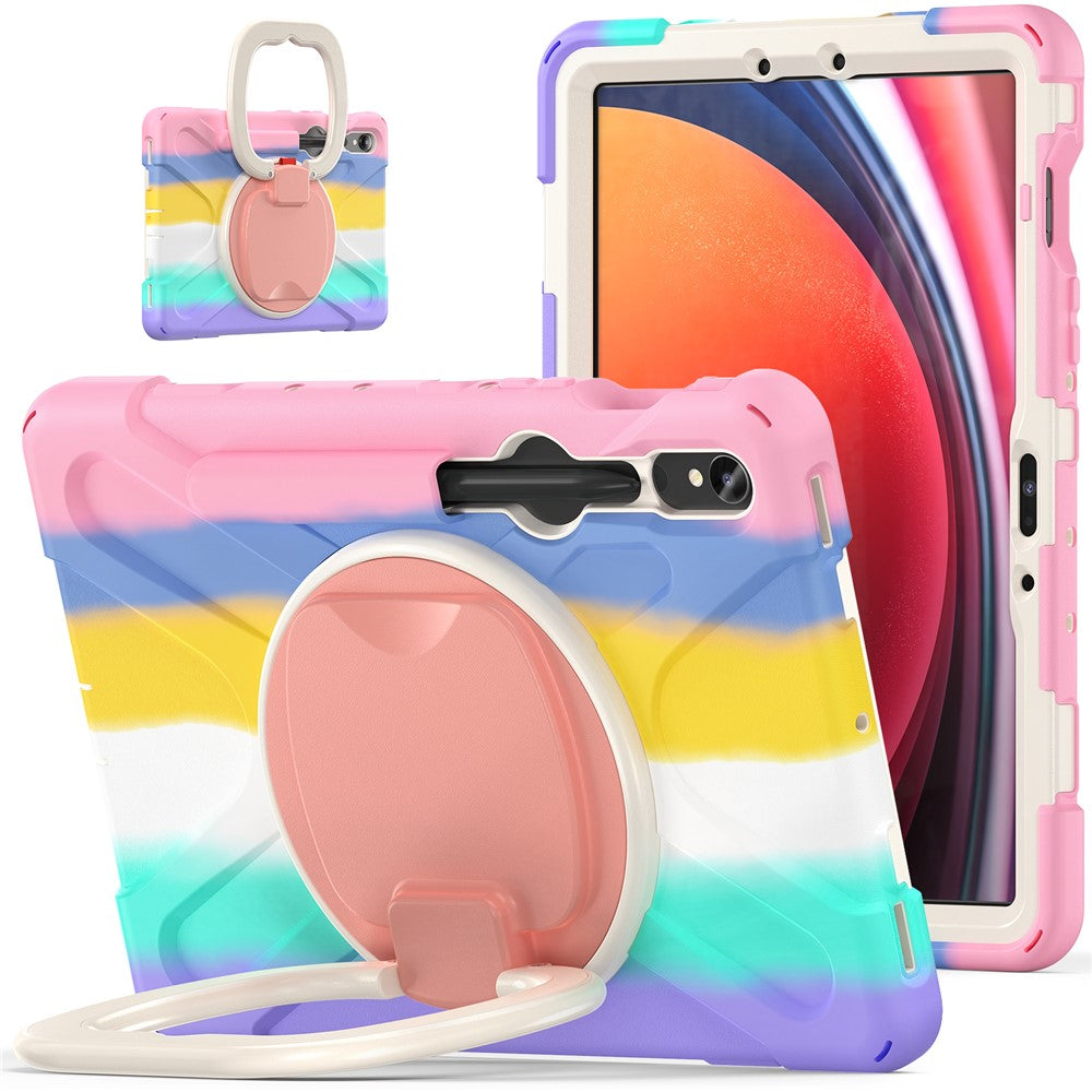 For Samsung Galaxy Tab S10 Lite / S10 FE / S9 FE / S9 / S8 / S7 PC+Silicone Case Rotating Kickstand Tablet Cover
