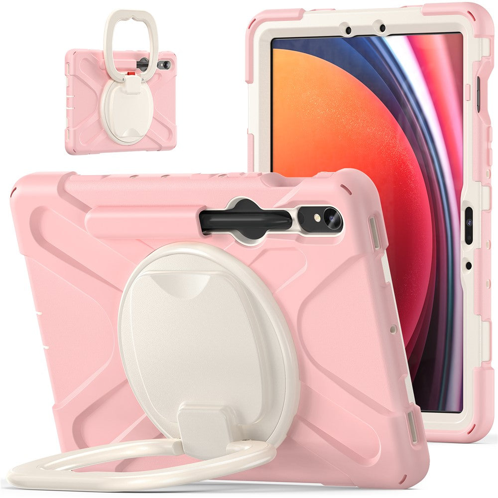 For Samsung Galaxy Tab S10 Lite / S10 FE / S9 FE / S9 / S8 / S7 PC+Silicone Case Rotating Kickstand Tablet Cover