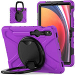 For Samsung Galaxy Tab S10 Lite / S10 FE / S9 FE / S9 / S8 / S7 PC+Silicone Case Rotating Kickstand Tablet Cover