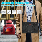 For Samsung Galaxy Tab S10 Lite / S10 FE / S9 FE / S9 / S8 / S7 PC+Silicone Case Rotating Kickstand Tablet Cover with Shoulder Strap