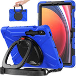 For Samsung Galaxy Tab S10 Lite / S10 FE / S9 FE / S9 / S8 / S7 PC+Silicone Case Rotating Kickstand Tablet Cover with Shoulder Strap
