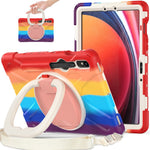 For Samsung Galaxy Tab S10 Lite / S10 FE / S9 FE / S9 / S8 / S7 PC+Silicone Case Rotating Kickstand Tablet Cover with Shoulder Strap
