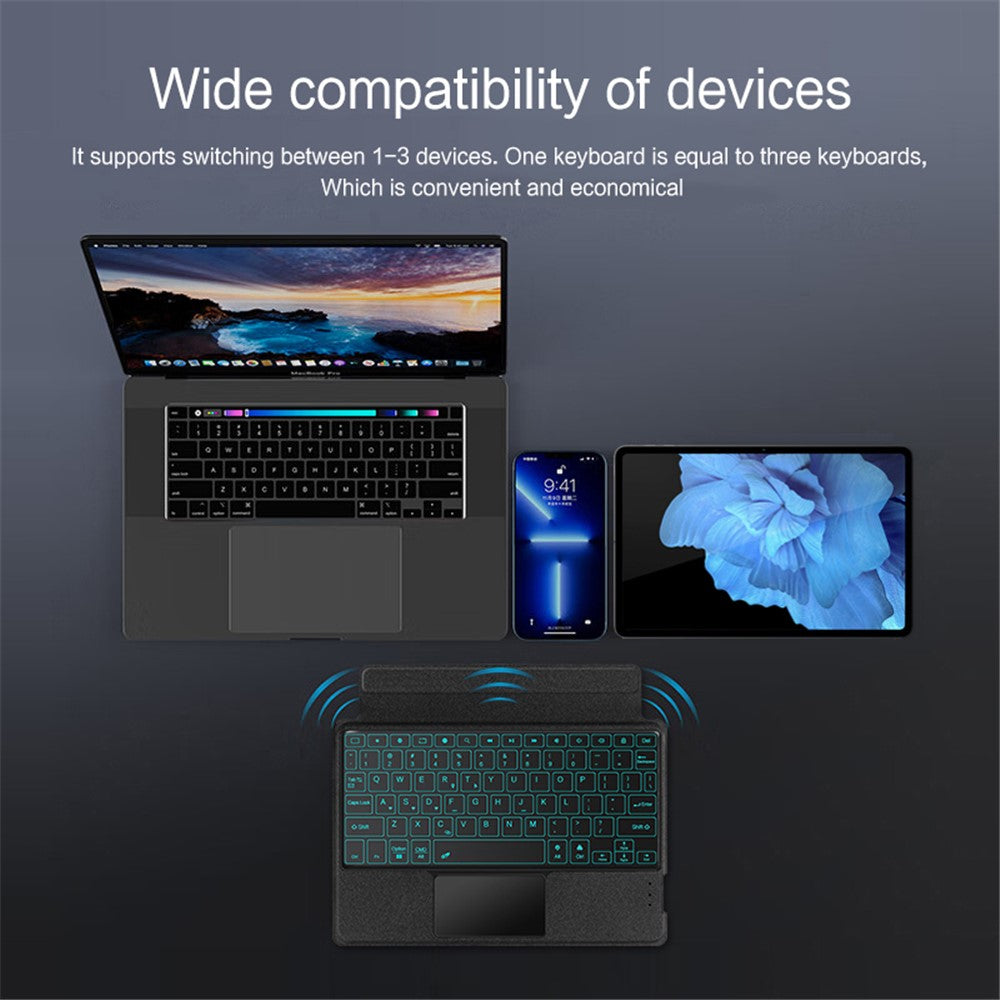 For vivo Pad Leather Case + Bluetooth-compatible Keyboard with Backlight Trackpad