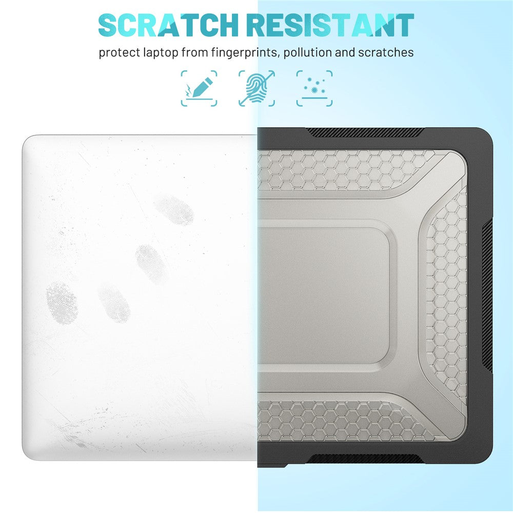 For MacBook Air 15-inch (2026) A3448 / (2025) A3241 / (2024) A311 / (2023) A2941 Anti-Slip Laptop Case Honeycomb Heat Dissipation Kickstand PC+TPU Cover