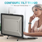 For MacBook Air 15-inch (2026) A3448 / (2025) A3241 / (2024) A311 / (2023) A2941 Anti-Slip Laptop Case Honeycomb Heat Dissipation Kickstand PC+TPU Cover