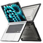 For MacBook Air 15-inch (2026) A3448 / (2025) A3241 / (2024) A311 / (2023) A2941 Anti-Slip Laptop Case Honeycomb Heat Dissipation Kickstand PC+TPU Cover