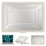 For MacBook Air 15-inch (2026) A3448 / (2025) A3241 / (2024) A311 / (2023) A2941 Anti-Slip Laptop Case Honeycomb Heat Dissipation Kickstand PC+TPU Cover