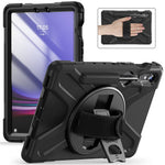 Til Samsung Galaxy Tab S10 Lite / S10 FE / S9 FE / S9 X710 / S8 X700 / S7 T870 Håndledsrem Tablet Etui PC+Silikone Støttefod Cover
