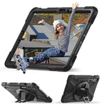 Til Samsung Galaxy Tab S10 Lite / S10 FE / S9 FE / S9 X710 / S8 X700 / S7 T870 Håndledsrem Tablet Etui PC+Silikone Støttefod Cover
