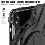 Til Samsung Galaxy Tab S10 Lite / S10 FE / S9 FE / S9 X710 / S8 X700 / S7 T870 Håndledsrem Tablet Etui PC+Silikone Støttefod Cover