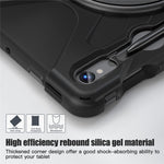 Til Samsung Galaxy Tab S10 Lite / S10 FE / S9 FE / S9 X710 / S8 X700 / S7 T870 Håndledsrem Tablet Etui PC+Silikone Støttefod Cover