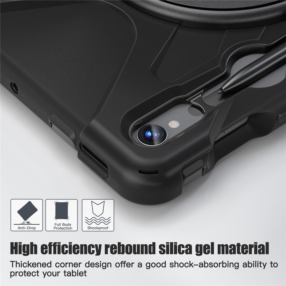 Til Samsung Galaxy Tab S10 Lite / S10 FE / S9 FE / S9 X710 / S8 X700 / S7 T870 Håndledsrem Tablet Etui PC+Silikone Støttefod Cover
