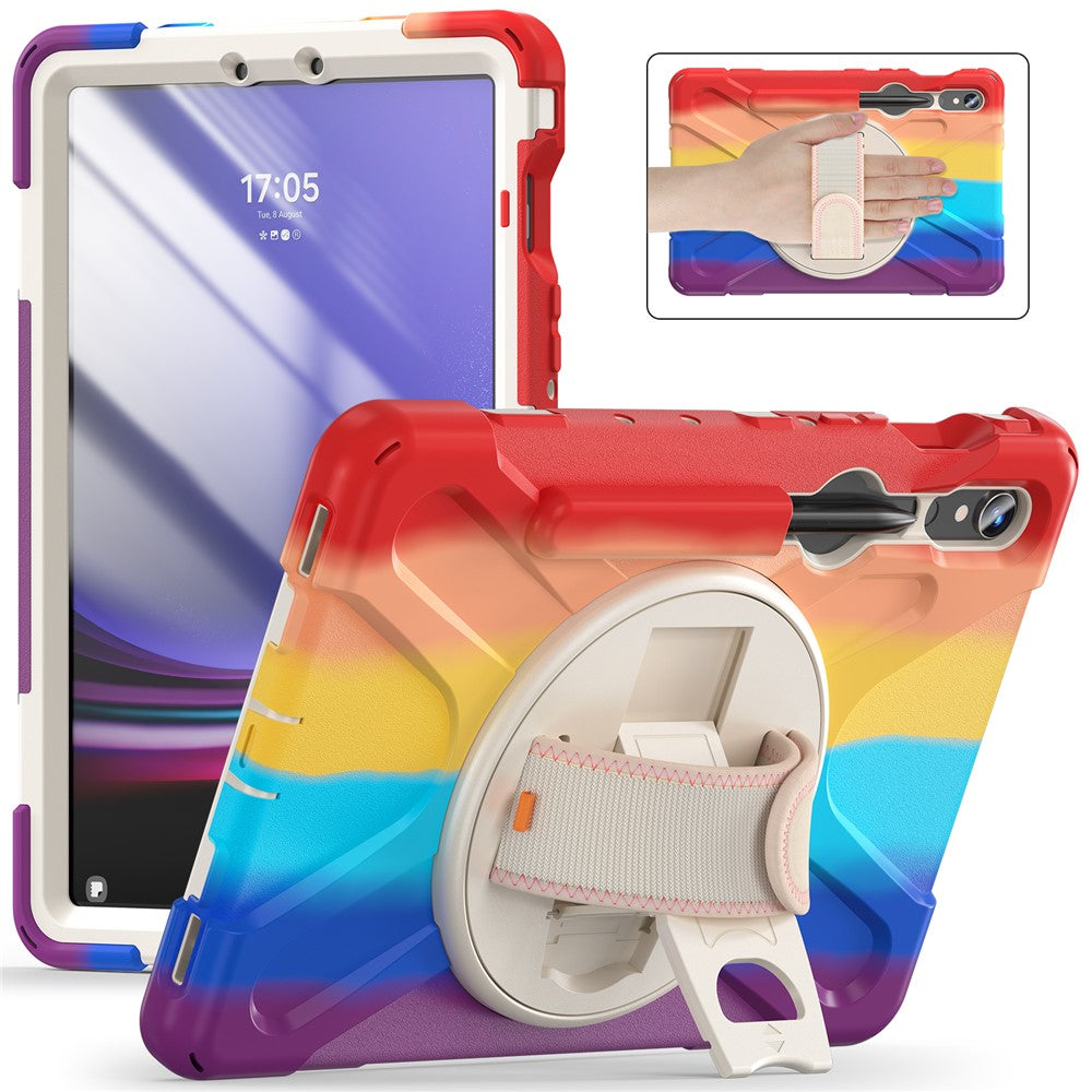 Til Samsung Galaxy Tab S10 Lite / S10 FE / S9 FE / S9 X710 / S8 X700 / S7 T870 Håndledsrem Tablet Etui PC+Silikone Støttefod Cover