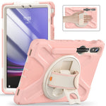 Til Samsung Galaxy Tab S10 Lite / S10 FE / S9 FE / S9 X710 / S8 X700 / S7 T870 Håndledsrem Tablet Etui PC+Silikone Støttefod Cover