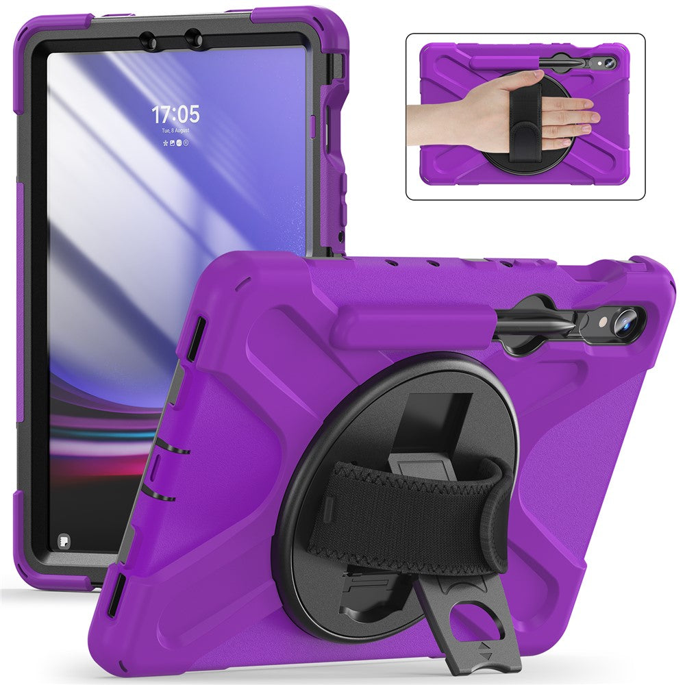 Til Samsung Galaxy Tab S10 Lite / S10 FE / S9 FE / S9 X710 / S8 X700 / S7 T870 Håndledsrem Tablet Etui PC+Silikone Støttefod Cover