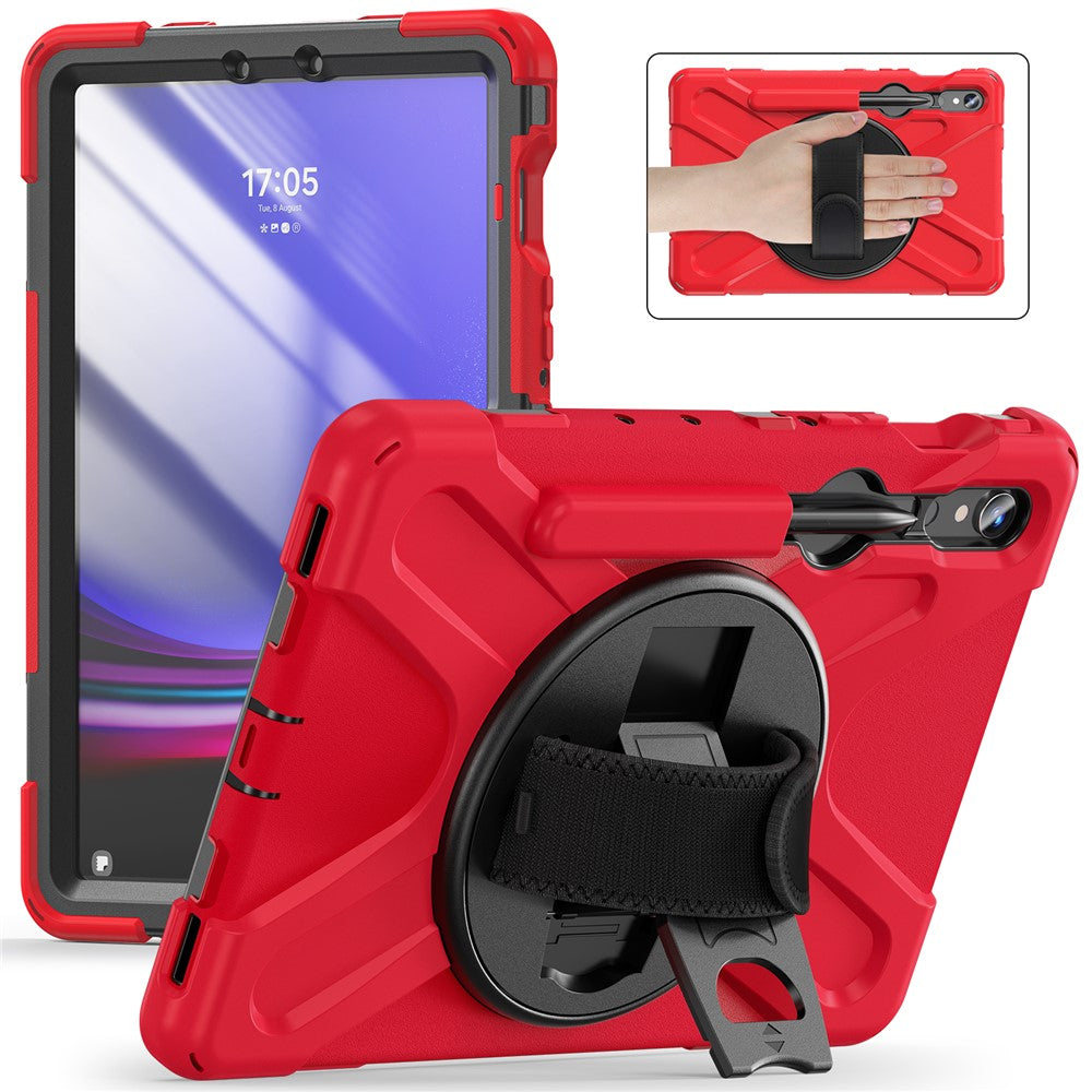 Til Samsung Galaxy Tab S10 Lite / S10 FE / S9 FE / S9 X710 / S8 X700 / S7 T870 Håndledsrem Tablet Etui PC+Silikone Støttefod Cover