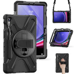 Til Samsung Galaxy Tab S10 Lite / S10 FE / S9 FE / S9 X710 / S8 X700 / S7 T870 PC+Silikone Tablet Cover Stander med Stropper