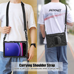 Til Samsung Galaxy Tab S10 Lite / S10 FE / S9 FE / S9 X710 / S8 X700 / S7 T870 PC+Silikone Tablet Cover Stander med Stropper
